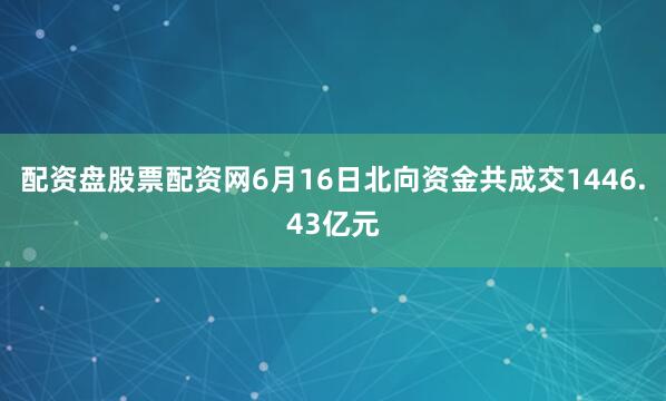 配资盘股票配资网6月16日北向资金共成交1446.43亿元
